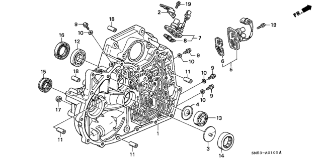 1991 Honda Accord AT Torque Converter Housing Diagram