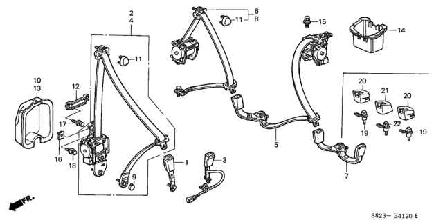 2001 Honda Accord Seat Belt Diagram