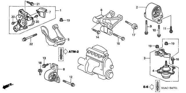 2005 Honda Civic Engine Mounts Diagram