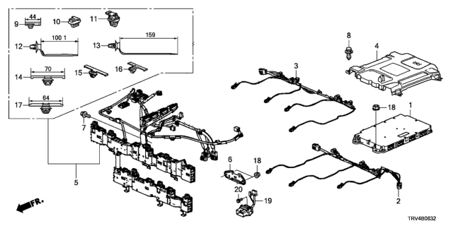 2018 Honda Clarity Electric Stay, RR. Ipu Harn Diagram for 1N192-5WP-A00