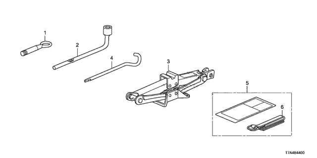 2021 Honda HR-V Tools - Jack Diagram