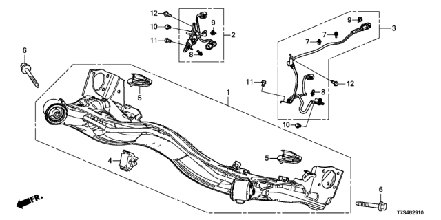 2017 Honda HR-V 5 Door LX (AWD CELAYA) KA CVT Rear Axle (4WD) Diagram
