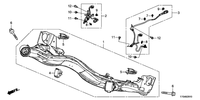 2019 Honda HR-V Harness, L. (4WD) Diagram for 47560-T7X-013