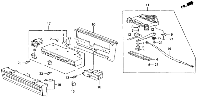 1988 Honda Accord Heater Control (Button) Diagram