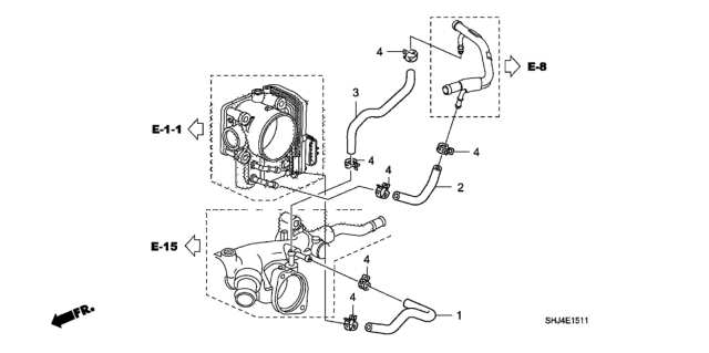 2007 Honda Odyssey 5 Door EXL (RES/NAVIGATION) KA 5AT Water Hose Diagram