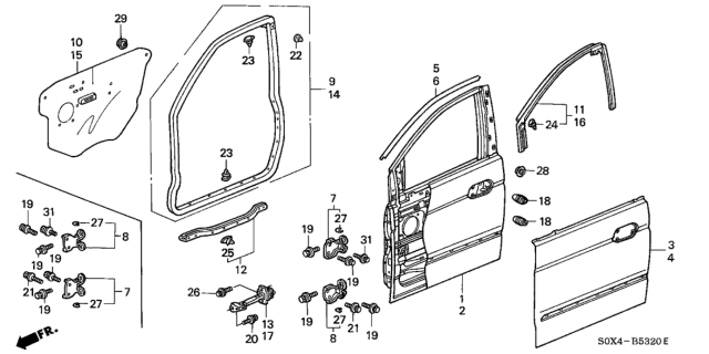 2001 Honda Odyssey Front Door Panels Diagram