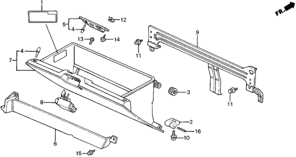 1989 Honda Civic 5 Door ** (WAGOVAN) KA 5MT Glove Box Diagram
