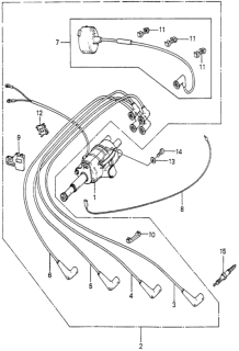 1980 Honda Prelude Wire Assy., Ground Diagram for 32725-PB3-690