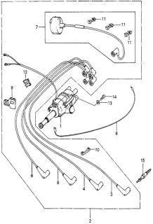 1980 Honda Prelude Distributor Assembly (D4R9-03) Diagram for 30100-PB2-691