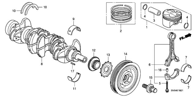 2010 Honda Civic Crankshaft - Piston (2.0L) Diagram