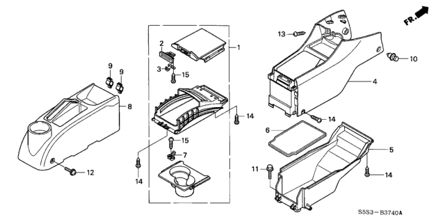 2002 Honda Civic Console Diagram