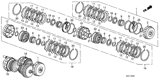 1986 Honda Accord Clutch Assy., Low Diagram for 22500-PF4-020