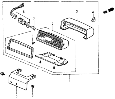 1987 Honda Civic 5 Door 4WD KA 5MT High-Mount Stop Light Diagram
