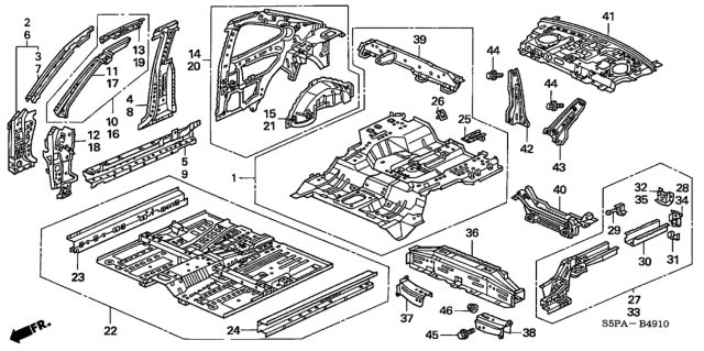 2005 Honda Civic Inner Panel Diagram