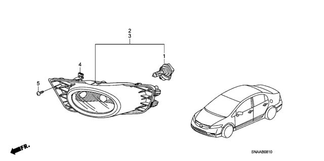 2009 Honda Civic 4 Door SI (HPT NAVIGATION) KA 6MT Foglight Diagram