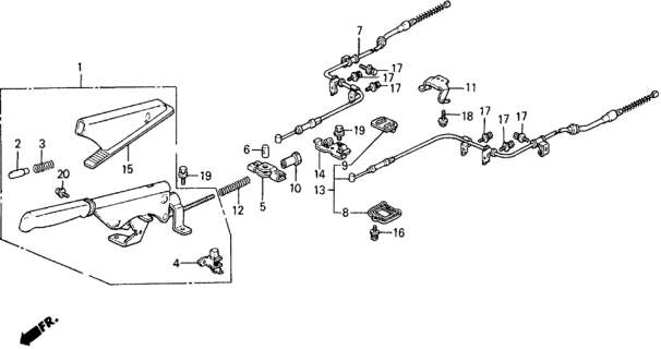 1989 Honda Civic 5 Door ** (WAGOVAN) KA 5MT Parking Brake Diagram