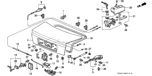 1994 Honda Accord Trunk Lid Diagram