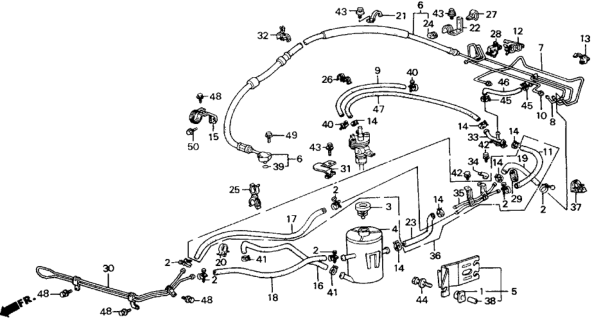 1988 Honda Accord 2 Door LXI KA 5MT P.S. Pipes Diagram