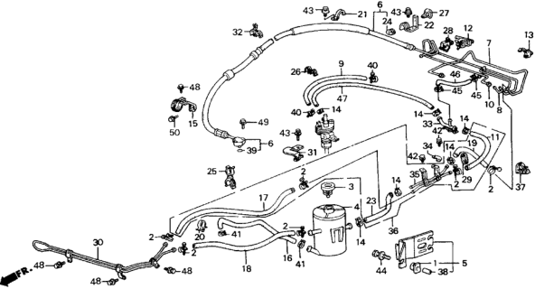 1988 Honda Accord P.S. Pipes Diagram