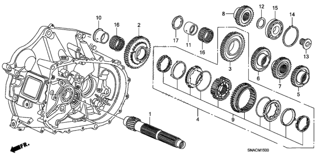 2011 Honda Civic MT Countershaft (2.0L) Diagram