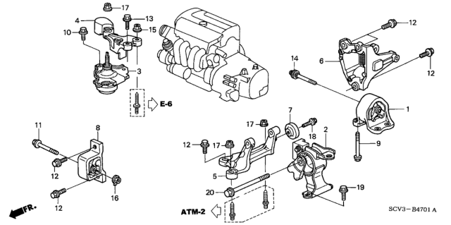 2005 Honda Element Engine Mounts Diagram