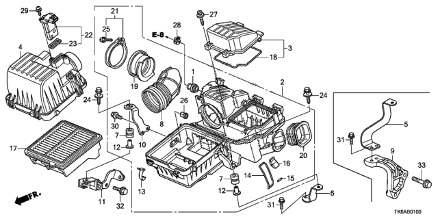 2013 Honda Fit 5 Door FIT (SAYAMA PLANT) KA 5MT Air Cleaner Diagram