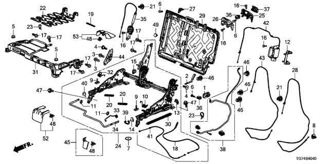 2019 Honda Pilot Cap, R. RR. Channel End (Upper) Diagram for 81375-TK8-A01