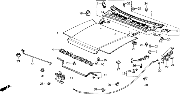 1989 Honda Accord Gutter, L. Dashboard (Upper) Diagram for 74273-SE0-000