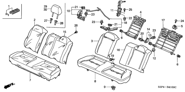 2004 Honda Civic Cover, Left Rear Seat-Back Trim (Graphite Black) Diagram for 82521-S5P-A42ZA