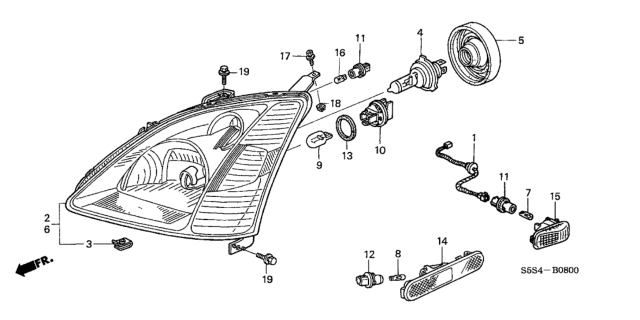 2003 Honda Civic Headlight Diagram