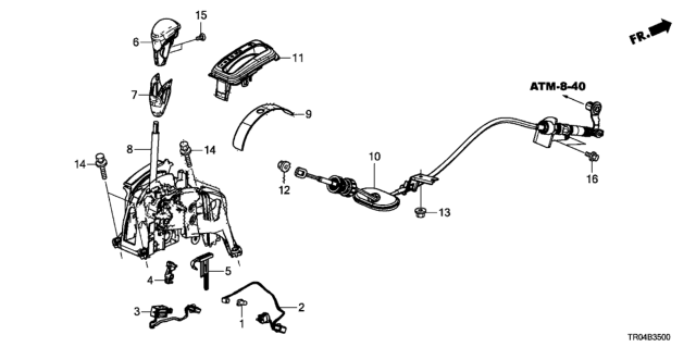 2012 Honda Civic Select Lever Diagram 1