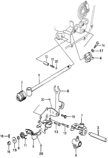 1982 Honda Accord 3 Door LX KA 5MT MT Shift Arm Diagram