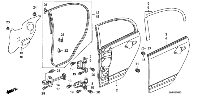 2010 Honda Civic Rear Door Panels Diagram