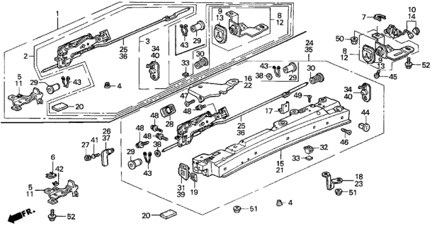 1996 Honda Del Sol Clip, Speedometer Cable Diagram for 90637-689-000
