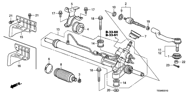 2010 Honda Accord P.S. Gear Box Diagram