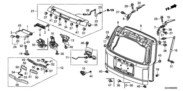 2010 Honda Pilot Tailgate Diagram