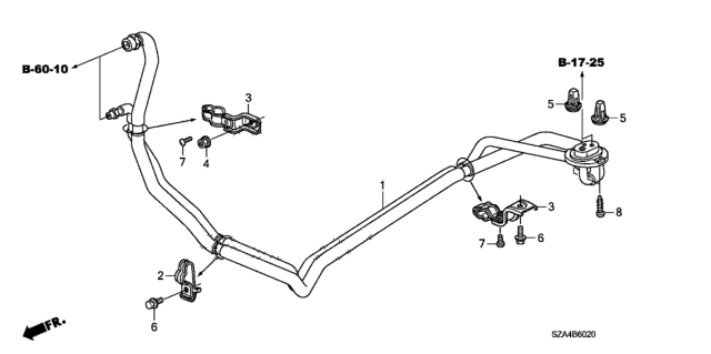 2012 Honda Pilot Pipe, RR. Suction & Receiver Diagram for 80329-SZA-A01