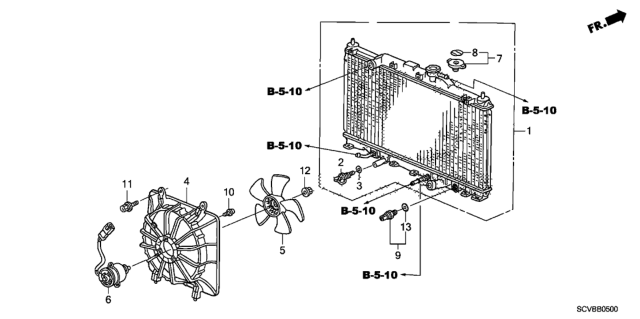 2011 Honda Element Radiator (Denso) Diagram