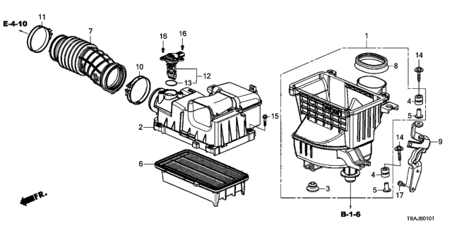 2019 Honda Civic Air Cleaner Diagram