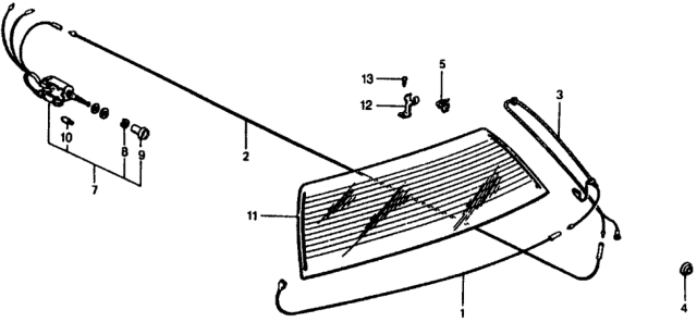 1979 Honda Civic 3 Door ** (1200) ** 4MT Rear Window Defroster Diagram