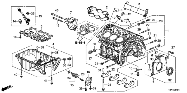 2016 Honda Accord Cylinder Block - Oil Pan (V6) Diagram