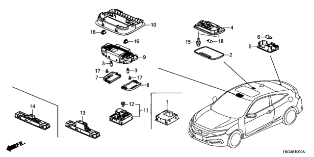 2018 Honda Civic Interior Light Diagram