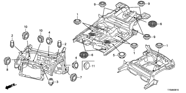 2016 Honda HR-V Grommet (Front) Diagram