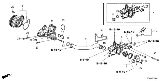 2021 Honda Civic Water Pump Diagram