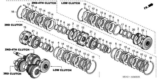 2001 Honda Civic Plate, Clutch Diagram for 22543-P4R-003