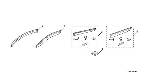 2007 Honda Odyssey Visor, R. FR. Door Diagram for 08R04-SHJ-1M001