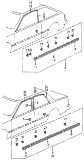 1983 Honda Accord Side Protector - Sash Molding Diagram