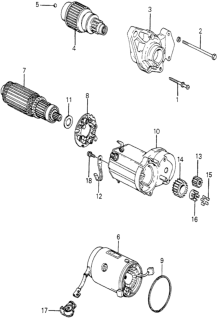 1981 Honda Prelude Housing, Armature Diagram for 31206-671-671