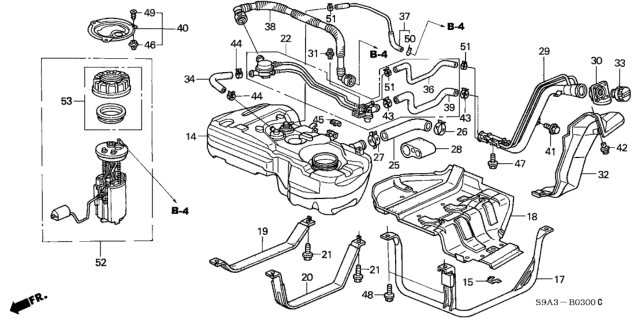 2004 Honda CR-V Band, Driver Side Fuel Tank Mounting Diagram for 17522-S9A-000