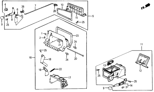 1985 Honda Civic 5 Door DX KA 5MT Fresh Air Vents Diagram